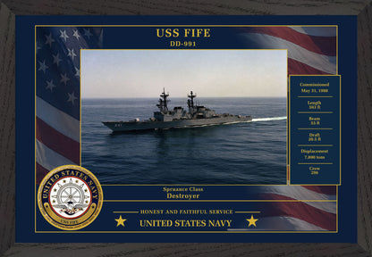USS Fife DD-991 Framed Patriotic Photo