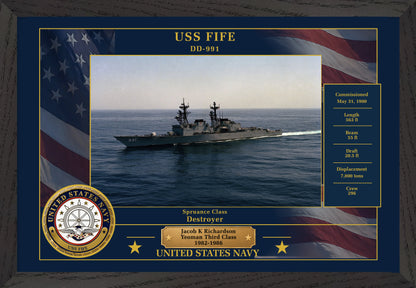 USS Fife DD-991 Framed Patriotic Photo