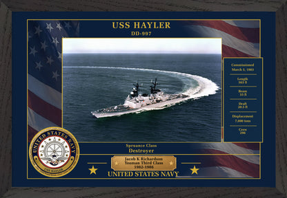 USS Hayler DD-997 Framed Patriotic Photo
