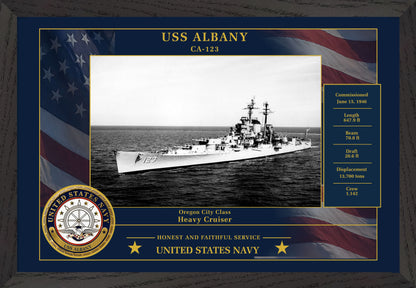 USS Albany CA-123 Framed Patriotic Photo