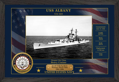USS Albany CA-123 Framed Patriotic Photo
