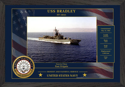 USS Bradley FF-1041 Framed Patriotic Photo
