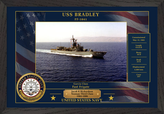 USS Bradley FF-1041 Framed Patriotic Photo