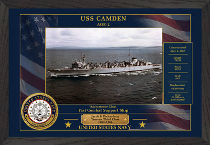 USS Camden AOE-2 Framed Patriotic Photo