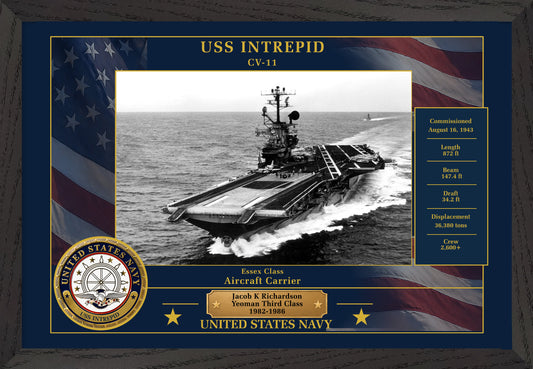 USS Intrepid CV-11 Framed Patriotic Photo