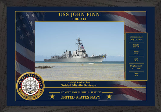 USS John Finn DDG-113 Framed Patriotic Photo