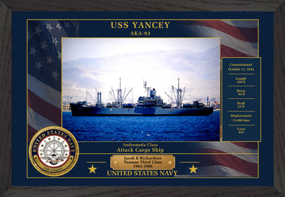 USS Yancey AKA-93 Framed Patriotic Photo