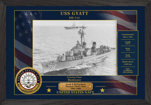 USS Gyatt DD-712 Framed Patriotic Photo