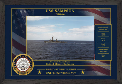 USS Sampson DDG-10 Framed Patriotic Photo