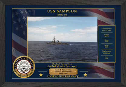 USS Sampson DDG-10 Framed Patriotic Photo