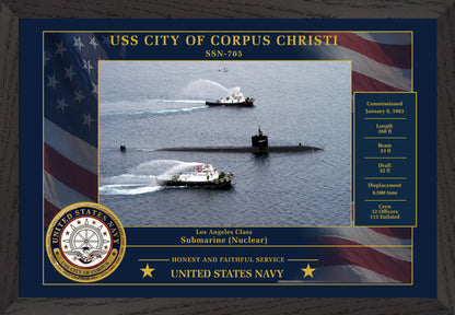 USS City Of Corpus Christi SSN-705 Framed Patriotic Photo