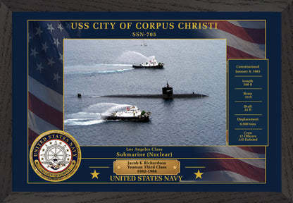USS City Of Corpus Christi SSN-705 Framed Patriotic Photo