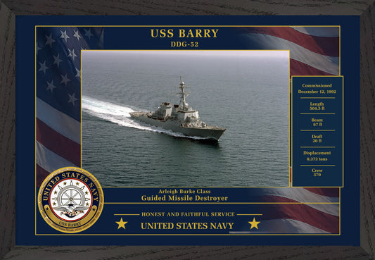 USS Barry DDG-52 Framed Patriotic Photo