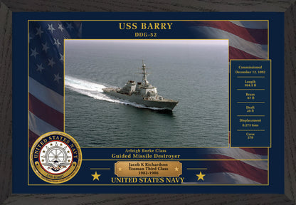 USS Barry DDG-52 Framed Patriotic Photo