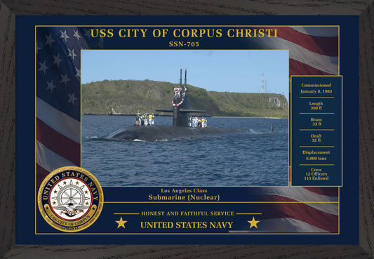 USS City Of Corpus Christi SSN-705 Framed Patriotic Photo