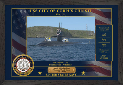 USS City Of Corpus Christi SSN-705 Framed Patriotic Photo