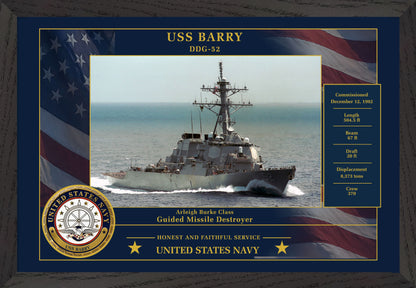 USS Barry DDG-52 Framed Patriotic Photo