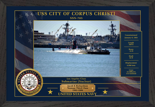 USS City Of Corpus Christi SSN-705 Framed Patriotic Photo