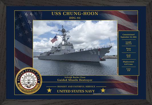 USS Chung Hoon DDG-93 Framed Patriotic Photo
