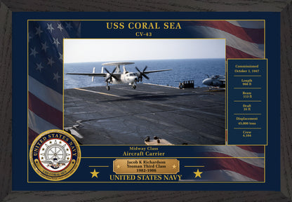 USS Coral Sea CV-43 Framed Patriotic Photo