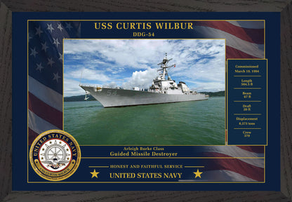 USS Curtis Wilbur DDG-54 Framed Patriotic Photo
