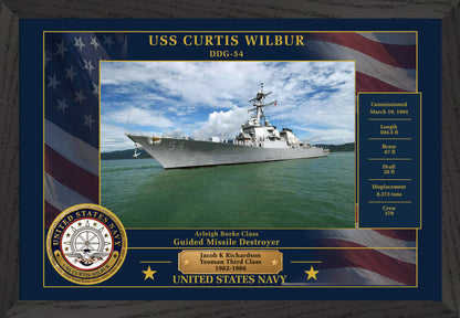 USS Curtis Wilbur DDG-54 Framed Patriotic Photo