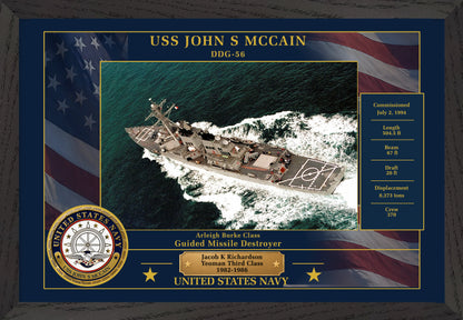 USS John S Mccain DDG-56 Framed Patriotic Photo