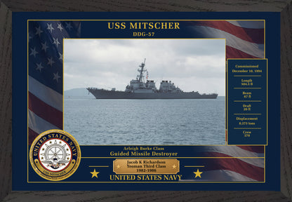 USS Mitscher DDG-57 Framed Patriotic Photo
