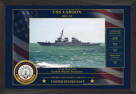 USS Laboon DDG-58 Framed Patriotic Photo