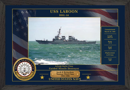 USS Laboon DDG-58 Framed Patriotic Photo