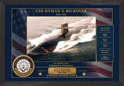 USS Hyman G Rickover SSN-709 Framed Patriotic Photo