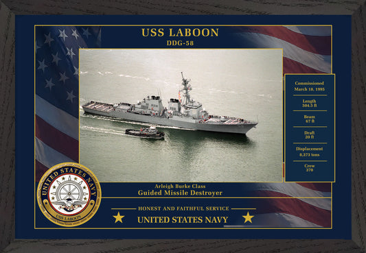 USS Laboon DDG-58 Framed Patriotic Photo