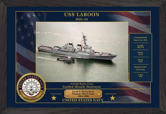 USS Laboon DDG-58 Framed Patriotic Photo