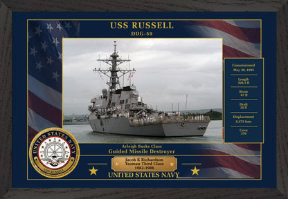USS Russell DDG-59 Framed Patriotic Photo