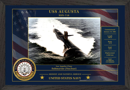 USS Augusta SSN-710 Framed Patriotic Photo