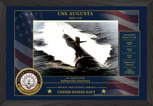 USS Augusta SSN-710 Framed Patriotic Photo