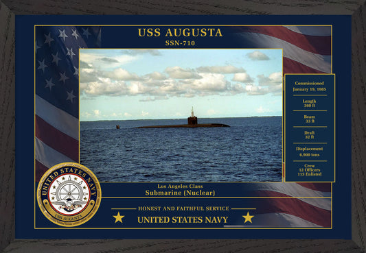 USS Augusta SSN-710 Framed Patriotic Photo