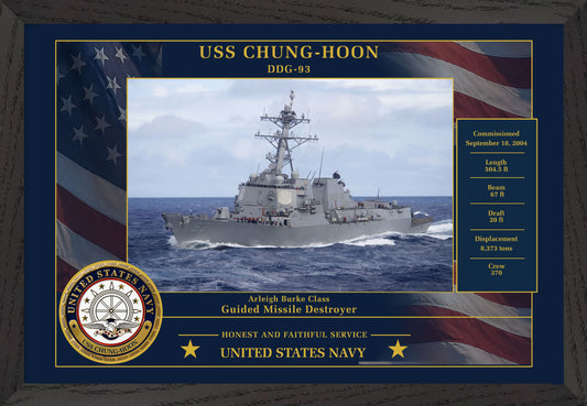 USS Chung Hoon DDG-93 Framed Patriotic Photo