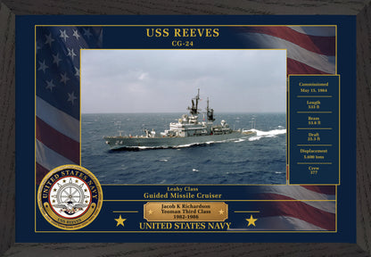 USS Reeves CG-24 Framed Patriotic Photo