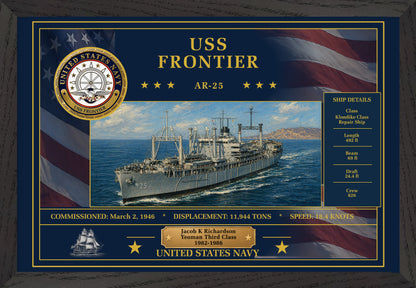 USS Frontier AR-25 Framed Patriotic Art