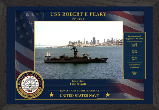 USS Robert E Peary FF-1073 Framed Patriotic Photo