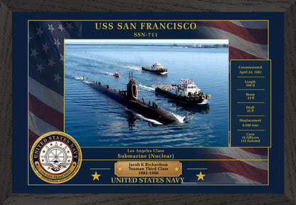 USS San Francisco SSN-711 Framed Patriotic Photo