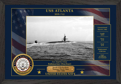 USS Atlanta SSN-712 Framed Patriotic Photo
