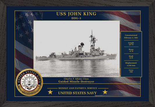 USS John King DDG-3 Framed Patriotic Photo