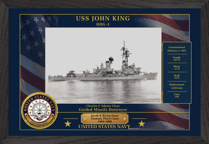 USS John King DDG-3 Framed Patriotic Photo