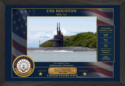 USS Houston SSN-713 Framed Patriotic Photo