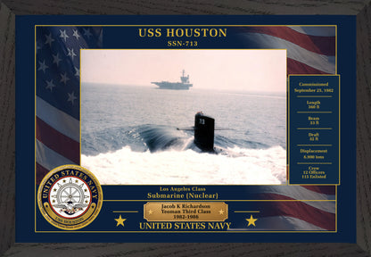 USS Houston SSN-713 Framed Patriotic Photo