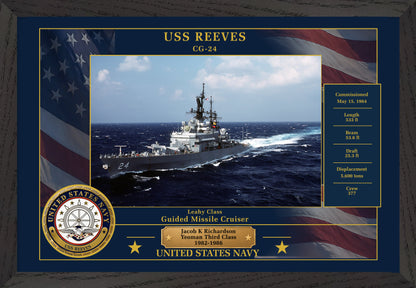 USS Reeves CG-24 Framed Patriotic Photo