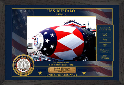 USS Buffalo SSN-715 Framed Patriotic Photo