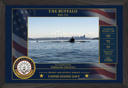 USS Buffalo SSN-715 Framed Patriotic Photo